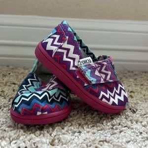 Toddler Purple, Teal, White, Red and Pink Toms Shoes